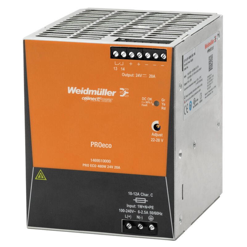 1469510000 Fonte PRO ECO 480W 24V 20A Weidmuller