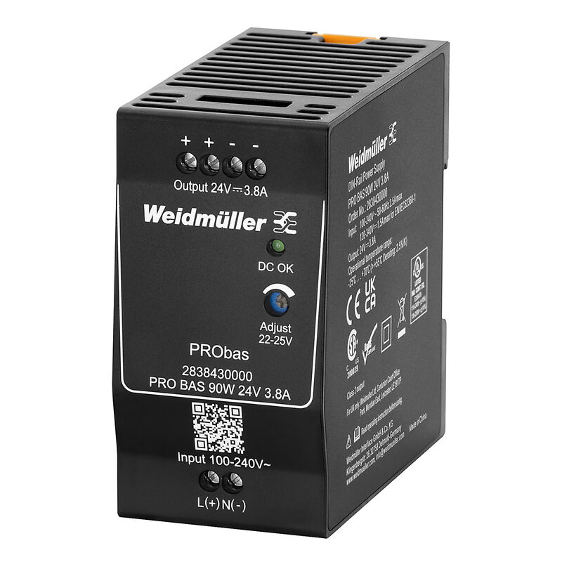2838430000 Fonte PRO BAS 90W 24V 3 8A Weidmuller